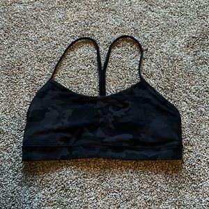 Lululemon Flow Y Bra Black Camo Size 10